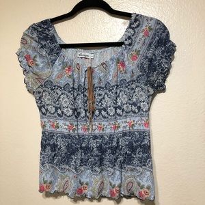 Blue peasant top by Younique (L)